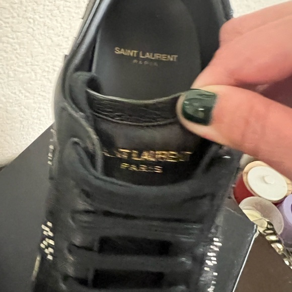 Saint Laurent Leather Studded Star Sneakers